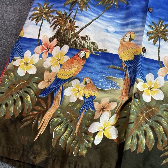 Pacific Legend Hawaiian Shirt Men’s 3XL Blue Parrot Palm Tree McCall Aloha XXXL - Picture 5 of 16